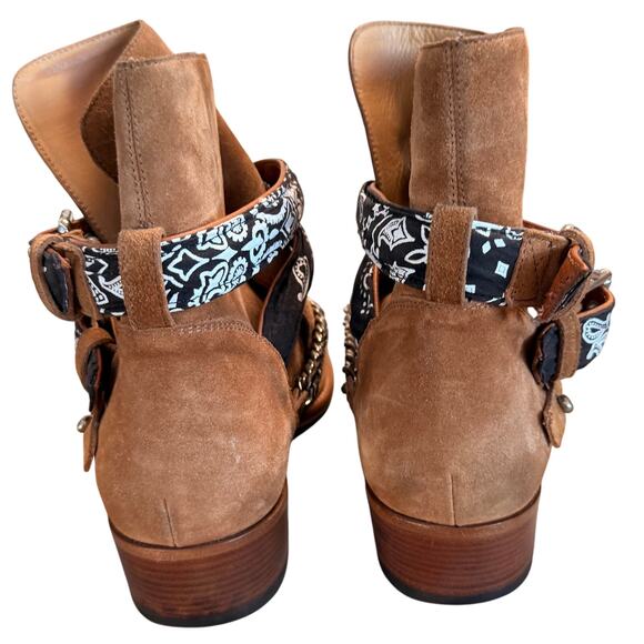 AMIRI Men's Camel Suede Bandana Buckle Ankle Boots - 43 (10) - Picture 5 of 9